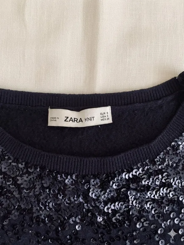 Изящный трикотажный топ Zara Knit с пайетками — фото 1