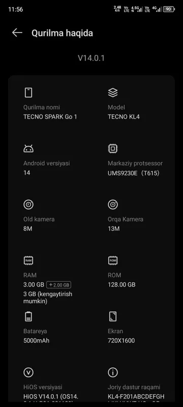 TEKNO SPARK GO 1 10