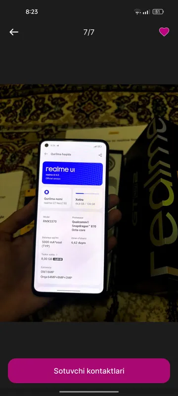 realme gt Neo 2 5G ideal tel karobka dakument — фото 4