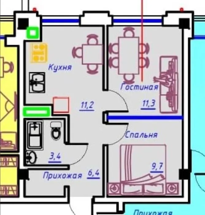 Продается новостройка в Яшнабадском районе 2/2/6 42 КВ.м Продается новостройка в Яшнабадском районе 2/2/6 42 КВ.м