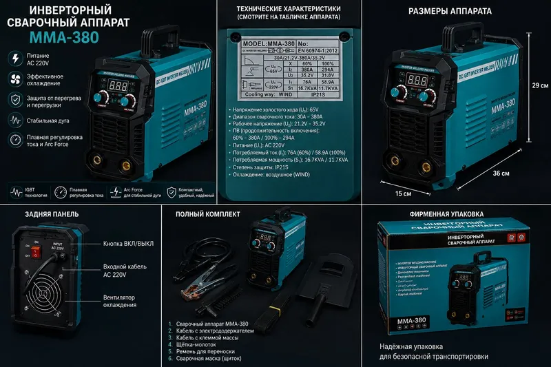 MMA-380 Invertor SvarkaAparati – To'liq Komplekt