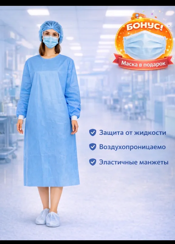 Одноразовый медицинский халат, не стерильный