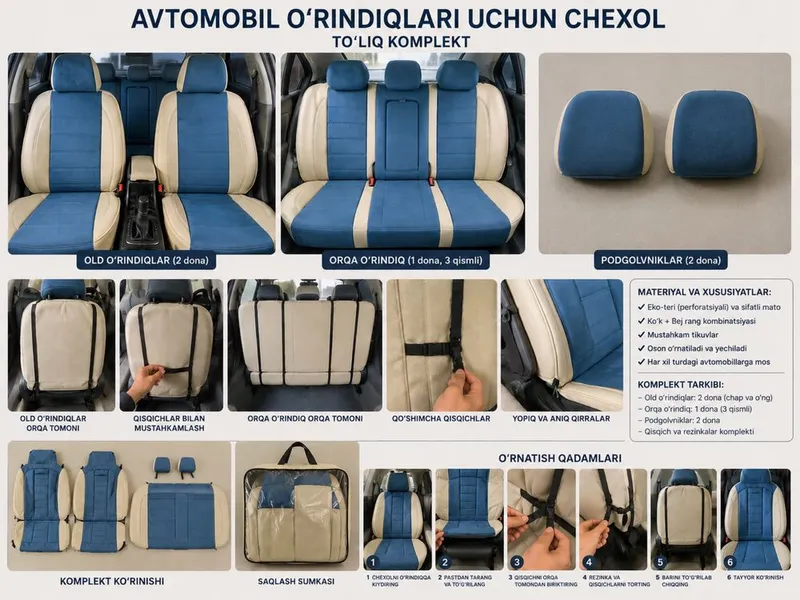 Jentra mashinasini o'rindiq chexollari