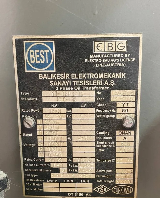 1600 kVA Best Turkiya transformatori 4 1600 kVA Best Turkiya transformatori 4
