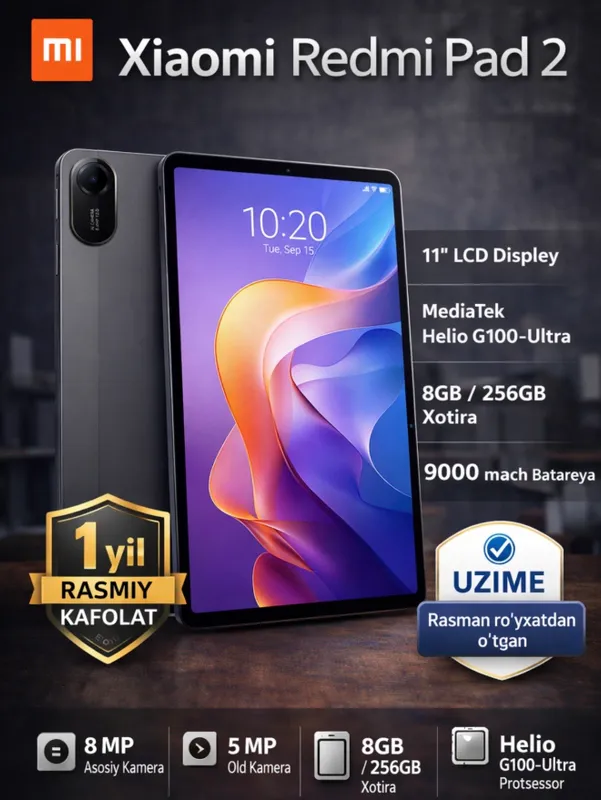 Xiaomi Redmi Pad 2, 11 IPS LCD displey,9000 mA