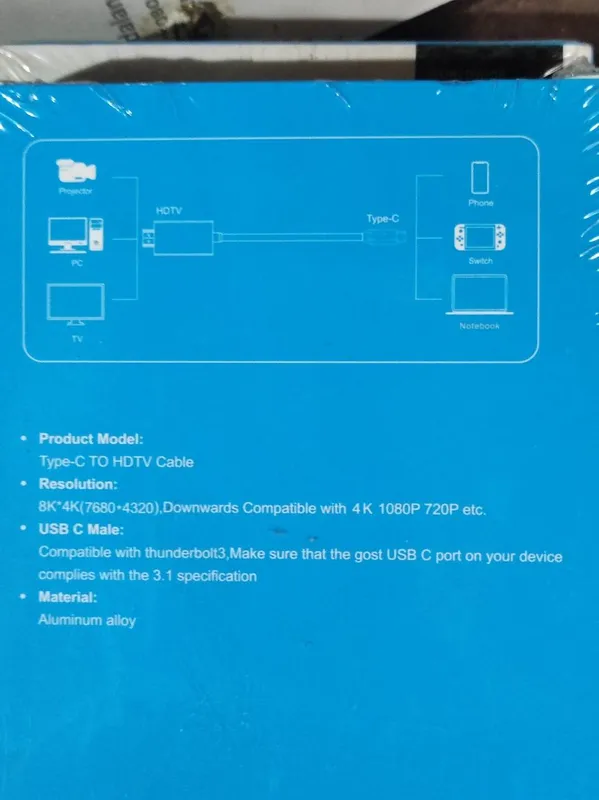 Type C to HDTV (HDMI) kabel 3 Type C to HDTV (HDMI) kabel 3