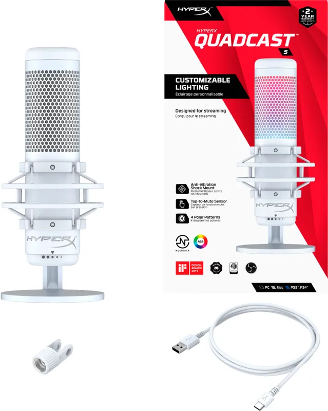 Микрофон HyperX Quadcast S White