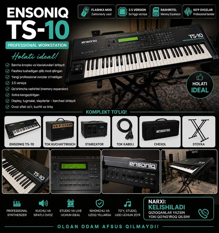 Ensoniq TS-10 Professional Workstation Synthesizer