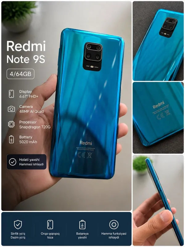 redmi note 9 s narxi 900 ming hamma joyi yaxshi 1