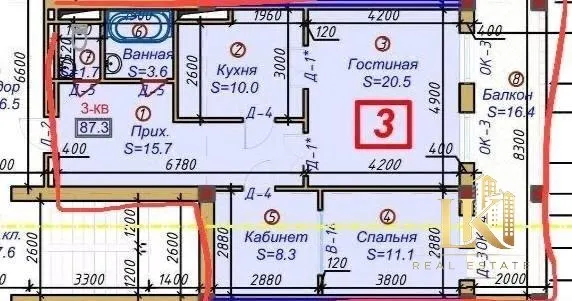 Yangi qurilishda keng 3 xonali kvartira sotiladi (White BOX) 4