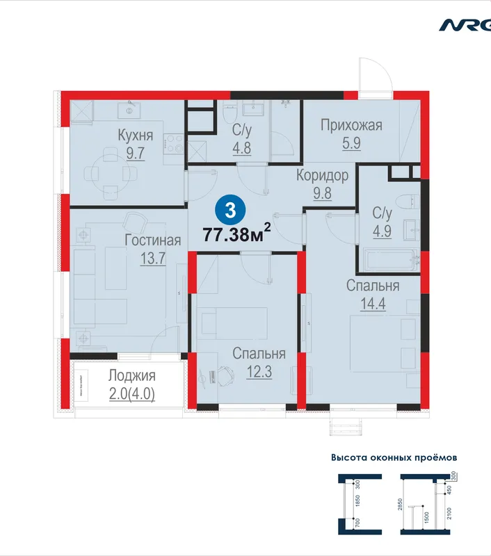 ПВ 20% от 178 448 185 сум | 3 комн. квартира | Яшнабадский район | FIX PRICE — фото 1
