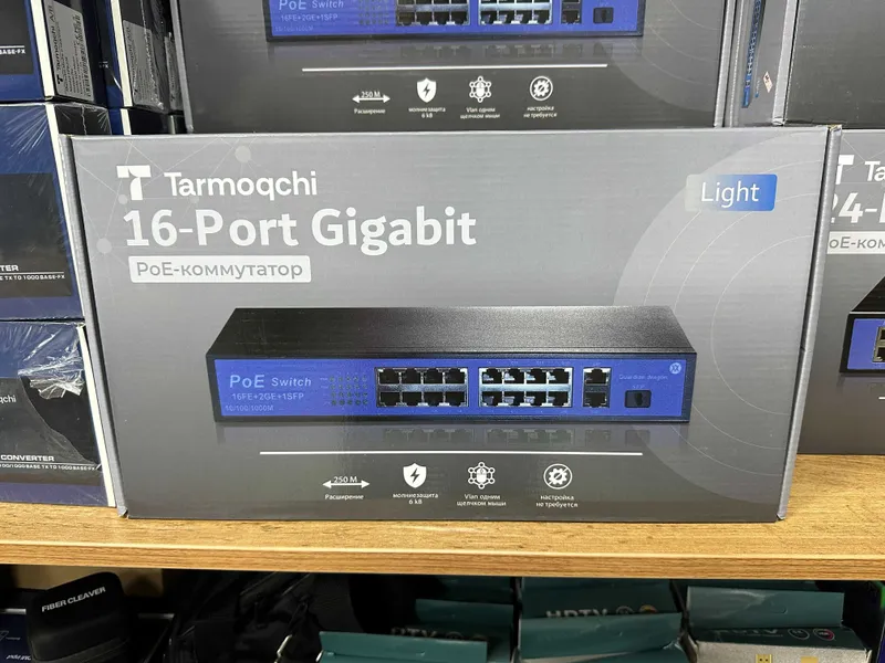 Коммутатор Tarmoqchi PoE SWITCH подключение камер kamera video свитч — фото 5