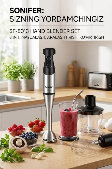 Ручной блендер Sonifer SF-8013 3 in 1 600W блендер 2