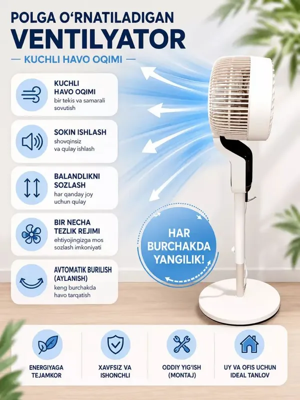 Havo sirkulyatori spiral oqim yozda salqn qishda i — фото 1