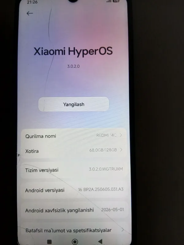 redmi 14c 128 Pink color telefon xolati yaxshi 1 redmi 14c 128 Pink color telefon xolati yaxshi 1