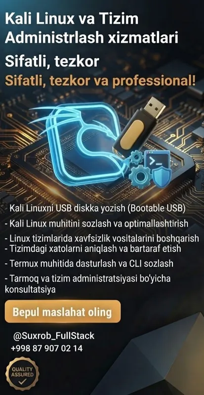 Kali Linux va Tizim Administrlash xizmatlari 1