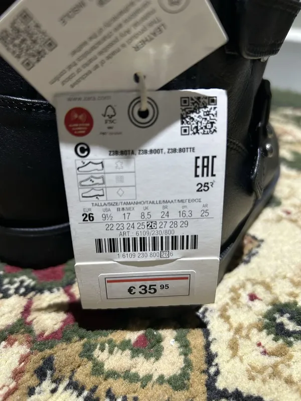 Детские ботинки ZARA 6 Детские ботинки ZARA 6