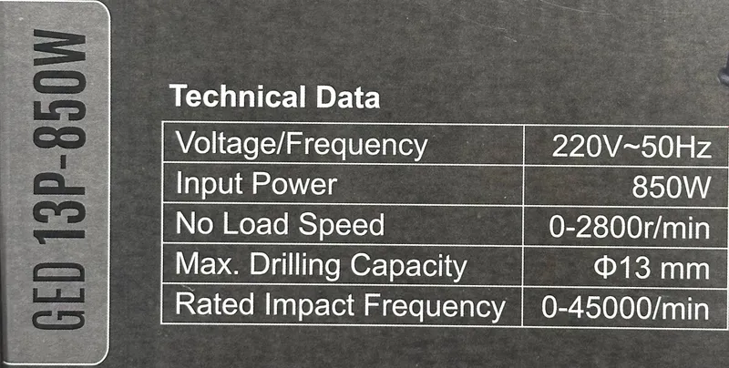 GED 13-850W elektr drel 4
