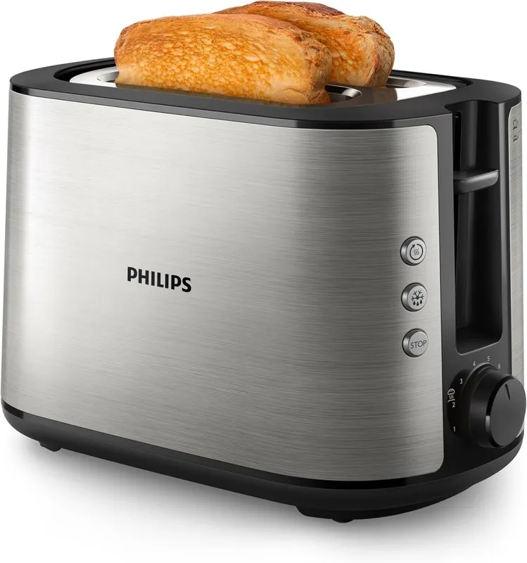 Тостер Philips Viva Collection HD2650/91, серебристый. 950 Вт Дополн