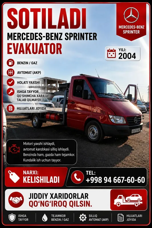 Evakuator sotiladi