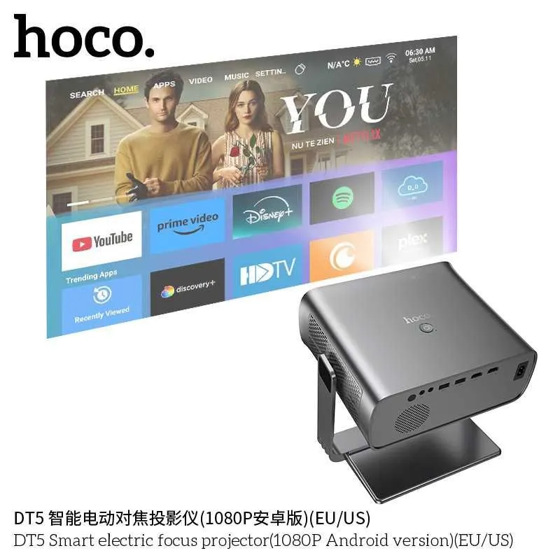 Hoco DT5 Проектор с умной электрофокусировкой (Android, 1080P Full HD) — фото 2