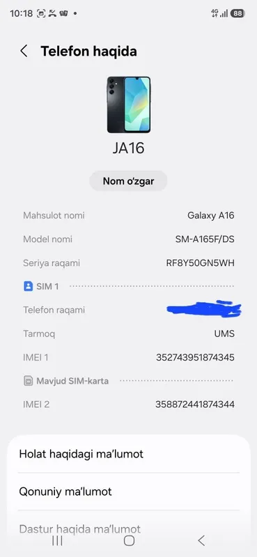 Samsung A16 sotiladi 2