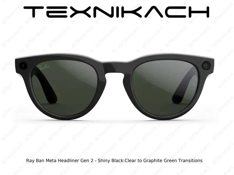 Ray Ban Meta Headliner Gen 2 - Shiny Black/Clear to Graphite Green