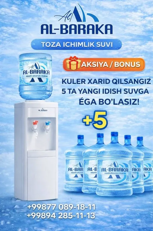 19 LITRLI ICHIMLIK SUVI BEPUL yetkazib berish Samarqand 2 19 LITRLI ICHIMLIK SUVI BEPUL yetkazib berish Samarqand 2