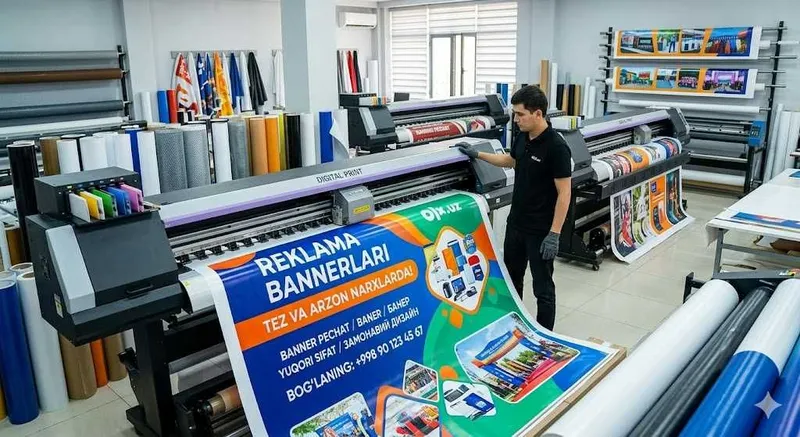 Reklama banneri pechati va o'rnatish. Eng sifatli va arzon narxlarda! — фото 1