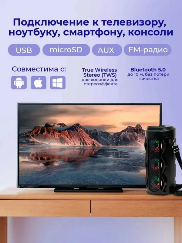 Беспроводная колонка с караоке ZQS4303 — фото 5