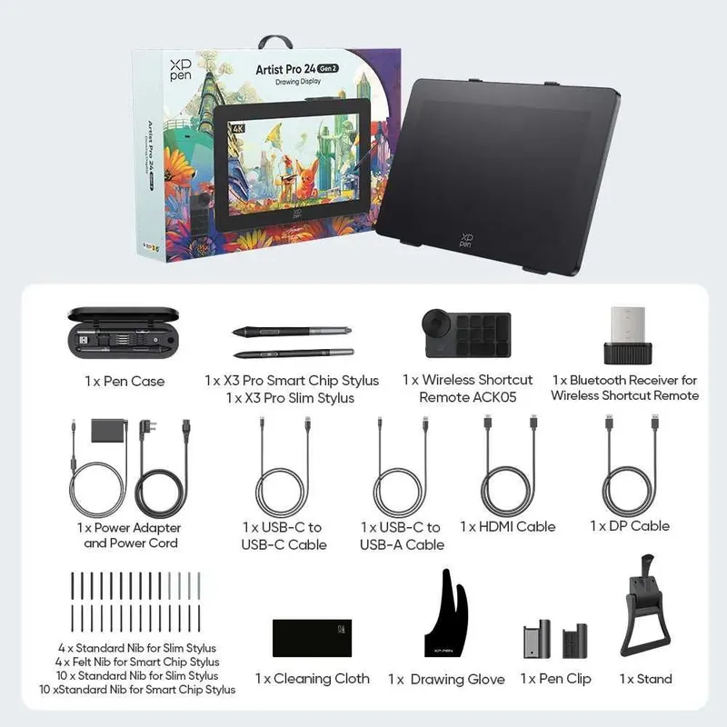 Новинка! Графический планшет с экраном Xp-Pen Artist Pro 24 (Gen 2) 4K — фото 1