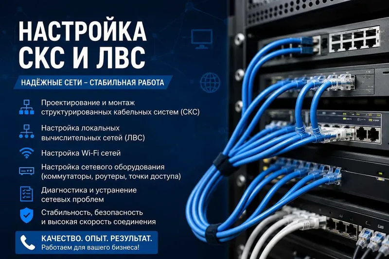 Настройка СКС и ЛВС. Монтаж сетевой инфраструктуры