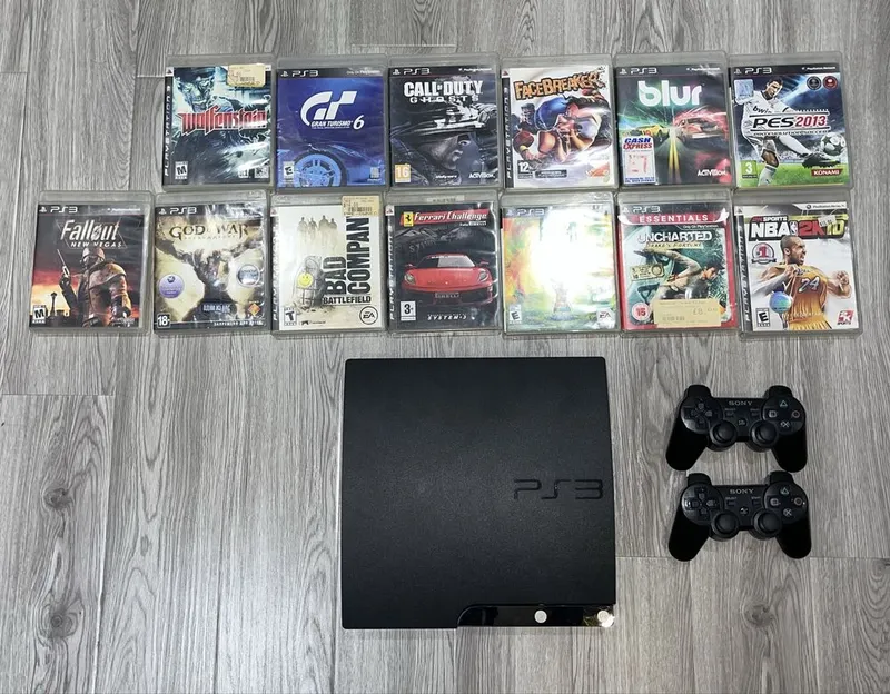 playstation 3 slim ideal 2 ta pult va 13 ta original diskli uyini bn
