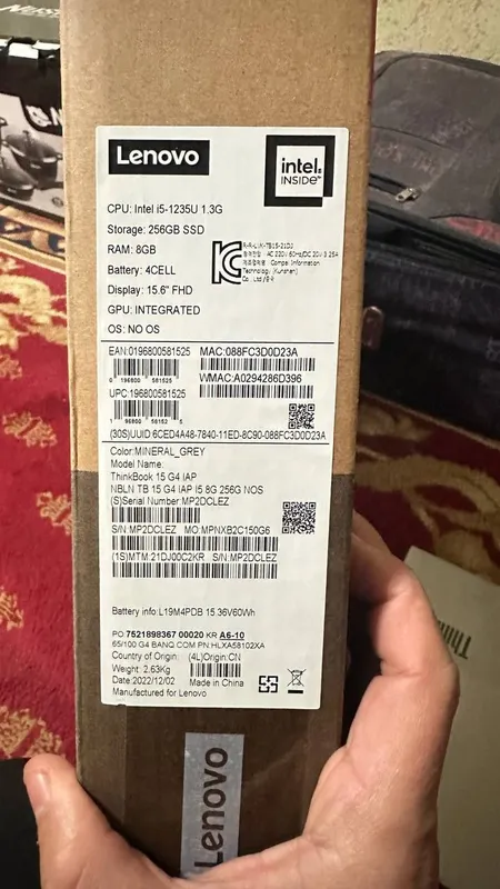 Lenovo laptop Intel corei5 256 gb video card — фото 1