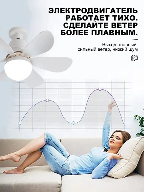 Люстра вентилятор 2.1 потолочная с пультом E27,40 Вт — фото 2