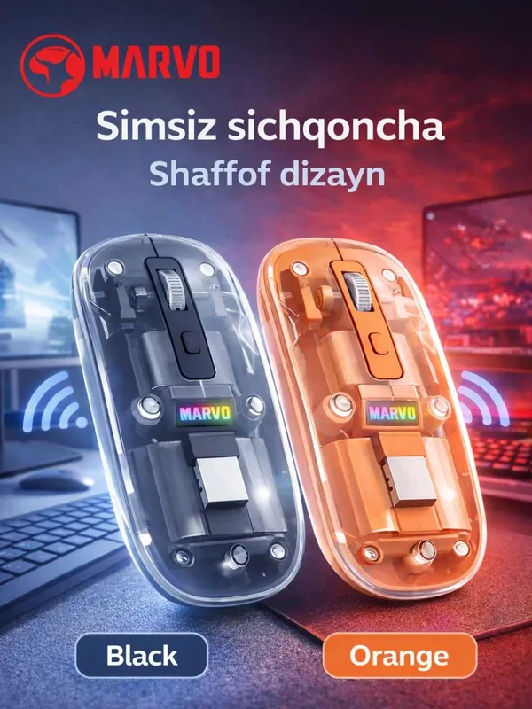 MARVO M810W simsiz sichqoncha — shaffof dizayn | беспроводная мышь — фото 3