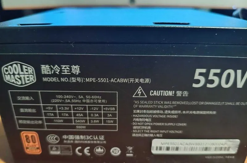 Cooler Master 550 Vt quvvat bloki 3 Cooler Master 550 Vt quvvat bloki 3