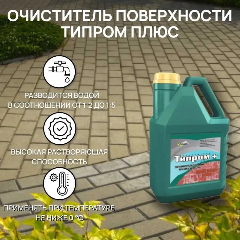 Очиститель фасадов Типром+ концентрат для удаления высолов загрязнений