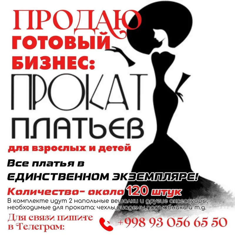 Продаю готовый бизнес: прокат платьев