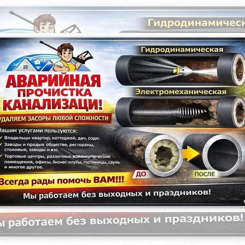 Канализация тозалаш хизмати чистка канализации аппаратом — фото 7