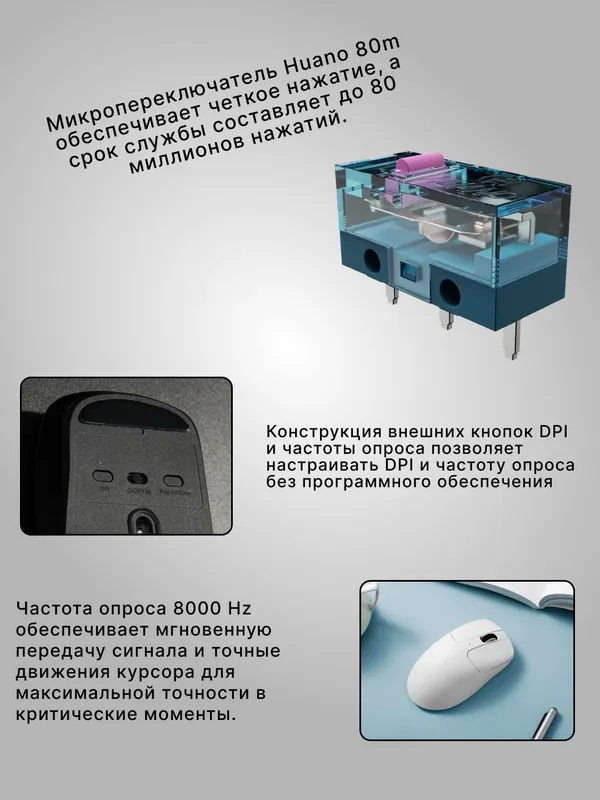 Игровая беспроводная мышка Keychron M2 (BT/WL, USB-A/USB-C), 1K, до 135 часов работы — фото 3 Игровая беспроводная мышка Keychron M2 (BT/WL, USB-A/USB-C), 1K, до 135 часов работы — фото 3