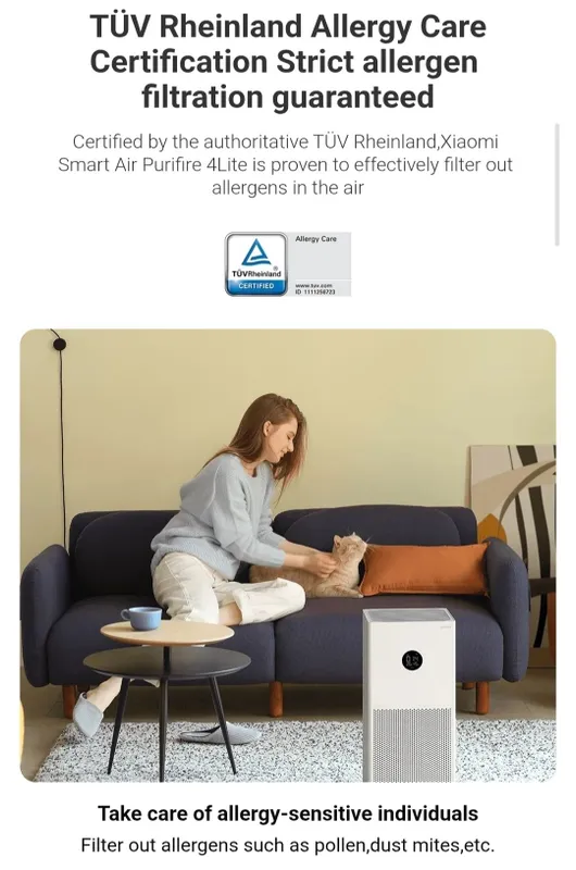 Очиститель воздуха, Xiaomi Smart Air Purifier 4 Lite — фото 3