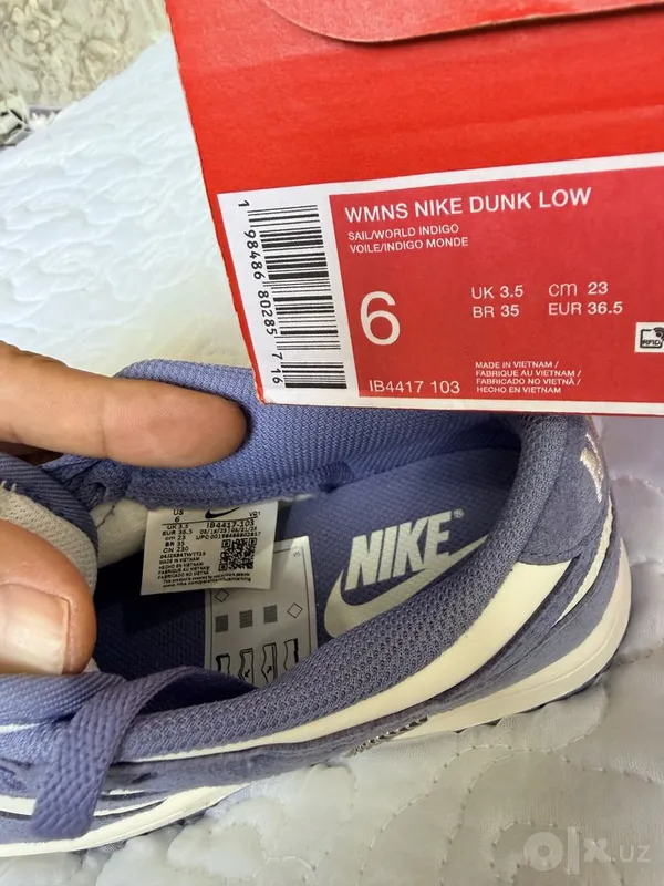 Nike Dunk Low Синие Замша Оригинал 36.5 4 Nike Dunk Low Синие Замша Оригинал 36.5 4