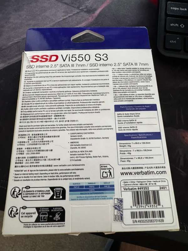 Yangi SATA SSD 512GB Verbatim Vi550 S3 sotaman 2 Yangi SATA SSD 512GB Verbatim Vi550 S3 sotaman 2