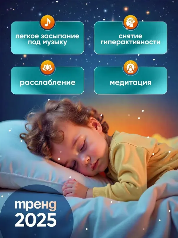 Ночник проектор космонавт с колонкой проектор звездное небо — фото 5