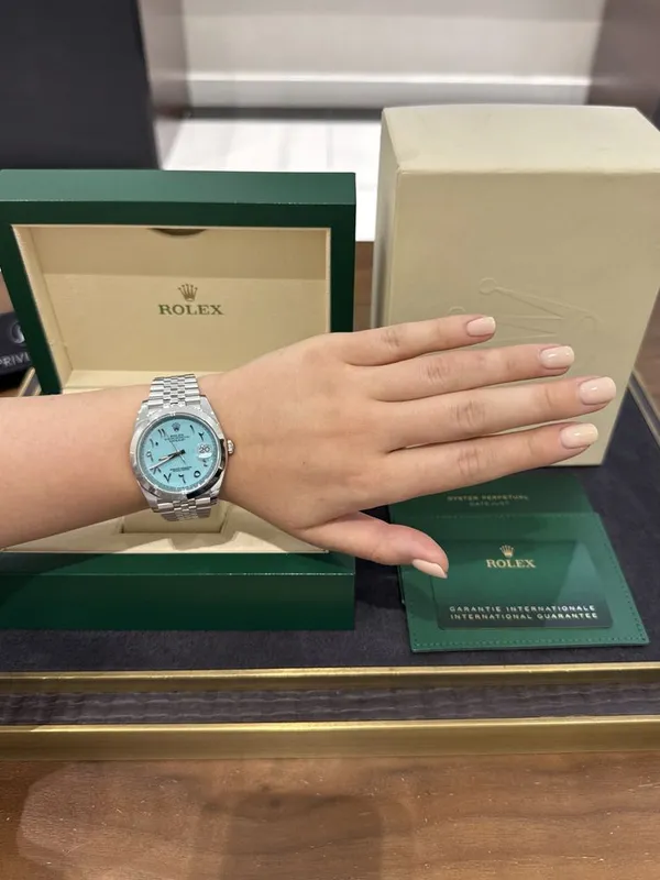 Rolex Datejust 41mm Steel Tiffany Arabic Dial Custom 126300 — фото 4