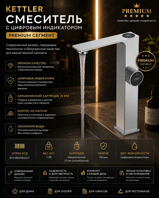 KETTLER Premium Смеситель с цифровым дисплеем