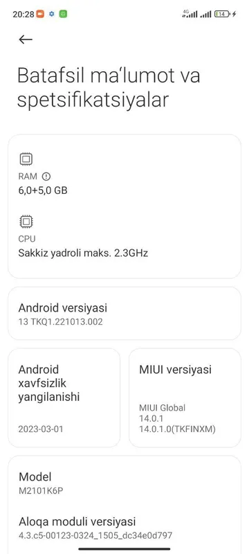 Xiaomi mi 11 lite NE