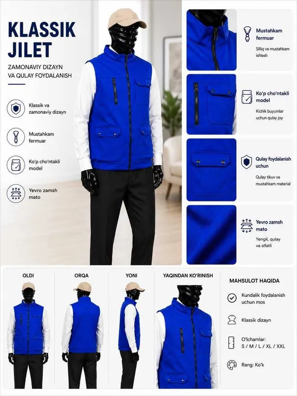 Klassic jiket Классический жилет Classic Jilet
