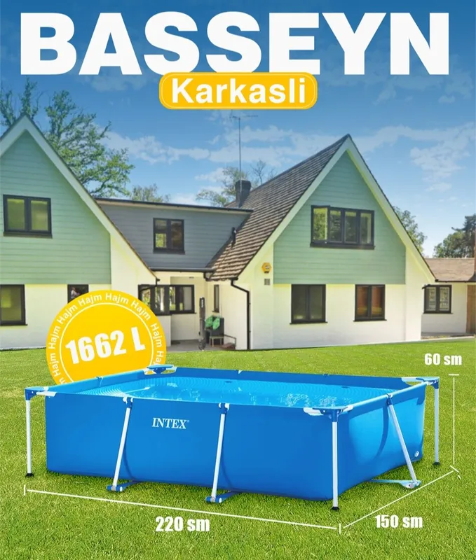 Каркасный бассейн 220×150×60 INTEX stoyka basseyn BESTWAY 3x2 4.5x2.2
